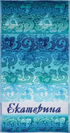 Полотенце махровое именное Екатерина 3787-8 (голубой цвет)